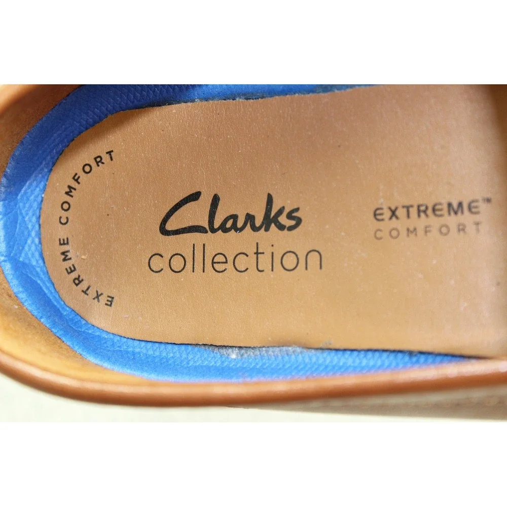 Clarks Loafers Mens 10 Dark Tan Markman Way Penny Driver Leather Extreme Comfort
